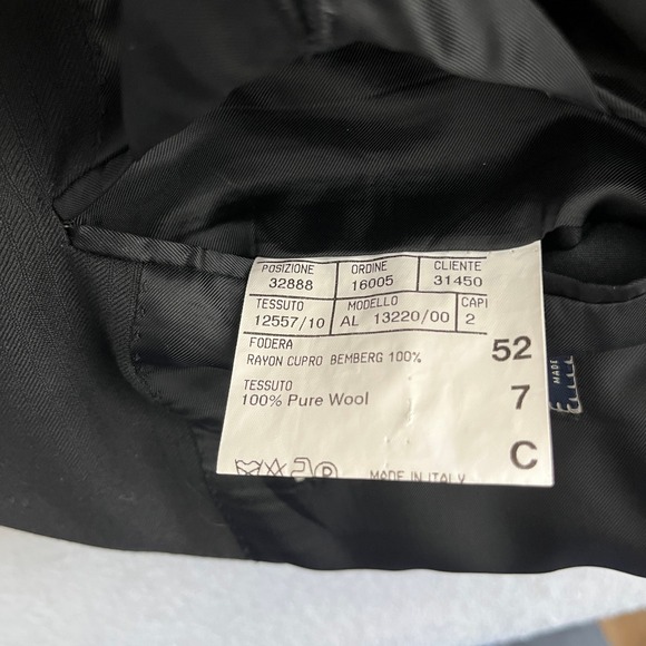 Canali‎ Bloomingdales Black Blazer Super 120s Made In Italy Men's 52C 100% Wool - Picture 9 of 10